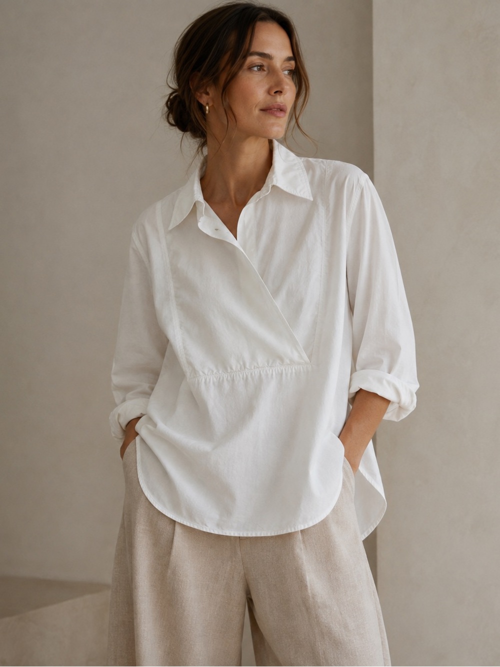 Town Clothes M Organic Cotton Poplin Assymetrical Slow Fashion Eco Unique Artsy